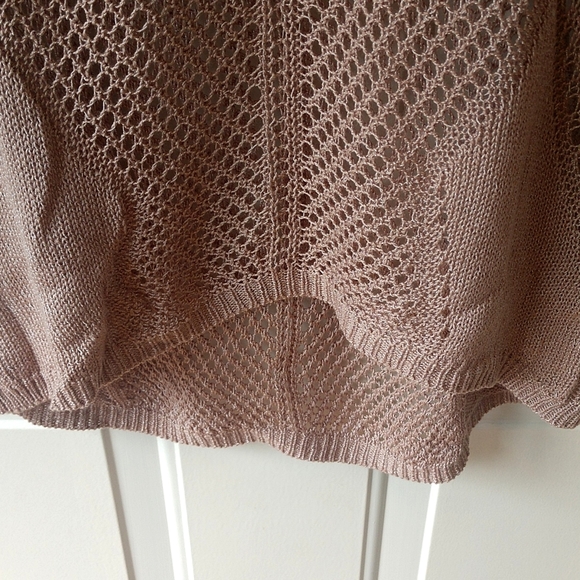 Hi-low Beige Sweater, Open Stitch - Picture 5 of 7